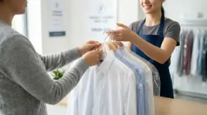 Ironed shirts ready to return to the customer