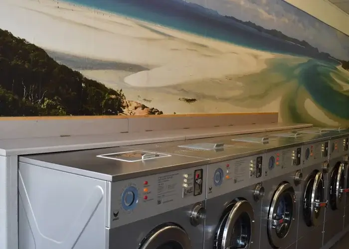 Interior of Launderette Boscombe with washing machines