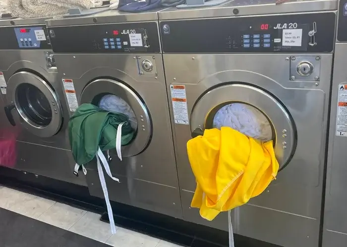 Somerford Launderette interior and signage