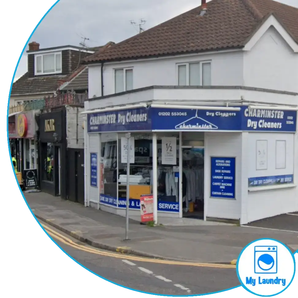 The Charminster Dry Cleaners storefront in Bournemouth
