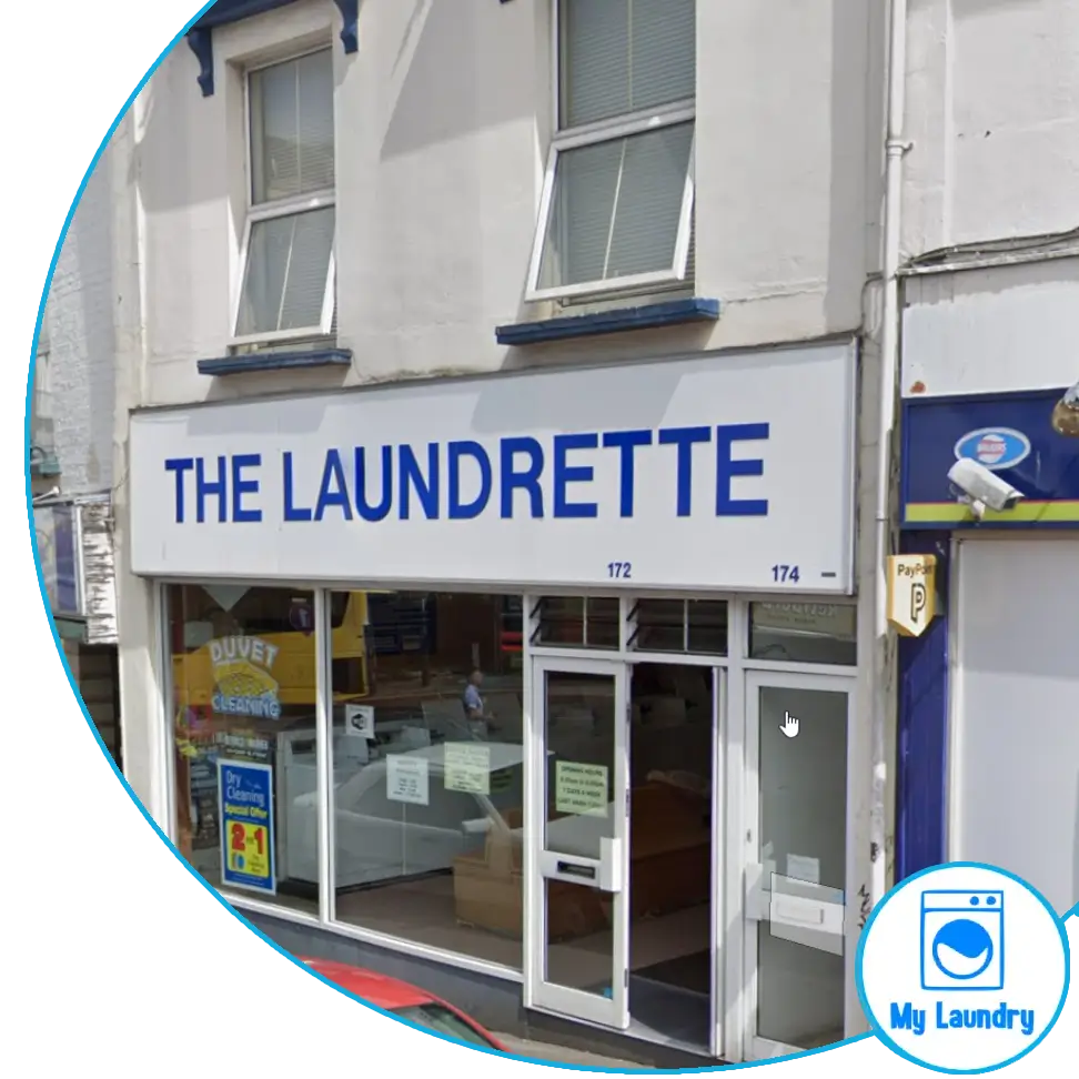 The Launderette on Commercial Road, Bournemouth — exterior and signage