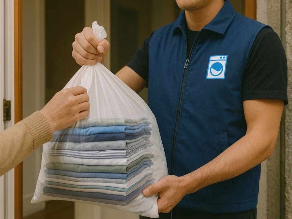 Freshly laundered items ready for delivery to a Pokesdown address